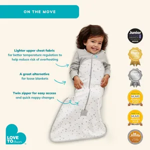Love to Dream Cotton & Merino Wool Sleeping Bag 2.5 Tog Olive Size 18-36 Months