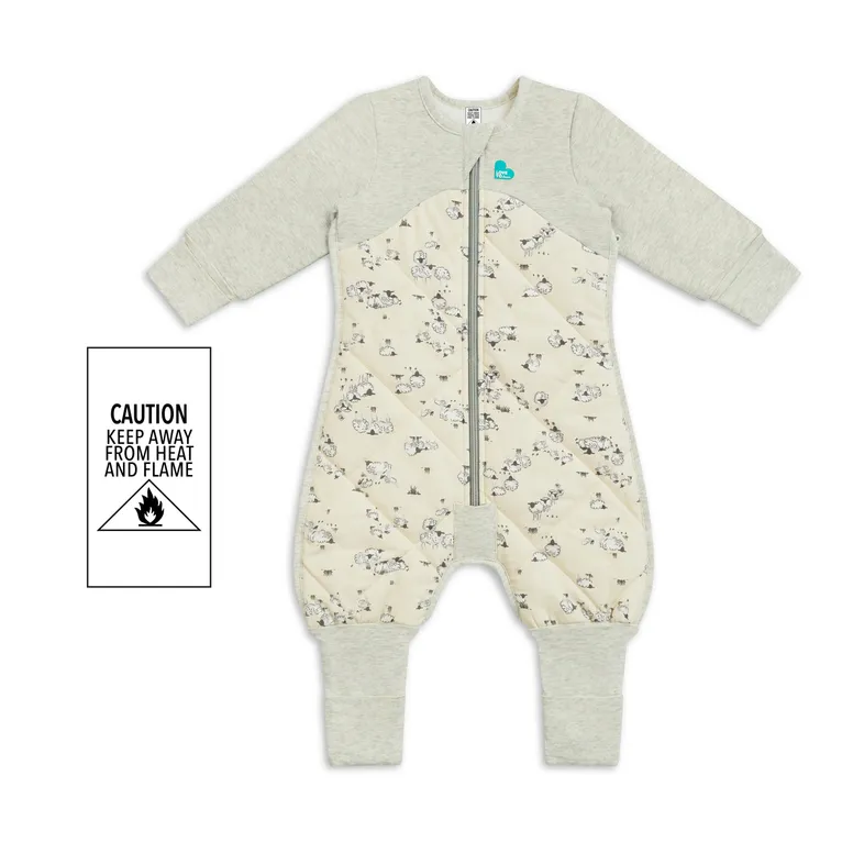 Love to Dream Cotton & Merino Wool Sleep Suit 3.5 Tog Sand Size 12-24 Months