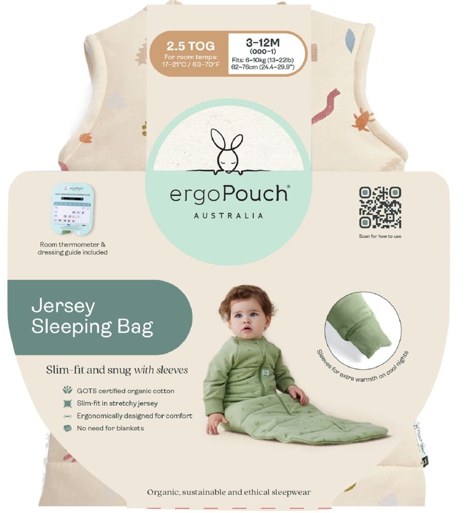 Ergopouch Jersey Bag 2.5 Tog Bloom 312 Months Heavy Weight Sleeping