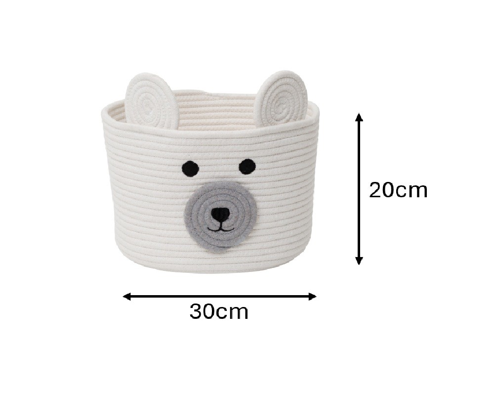 Bilbi Rope Basket Bear White Medium Storage Baby Bunting AU