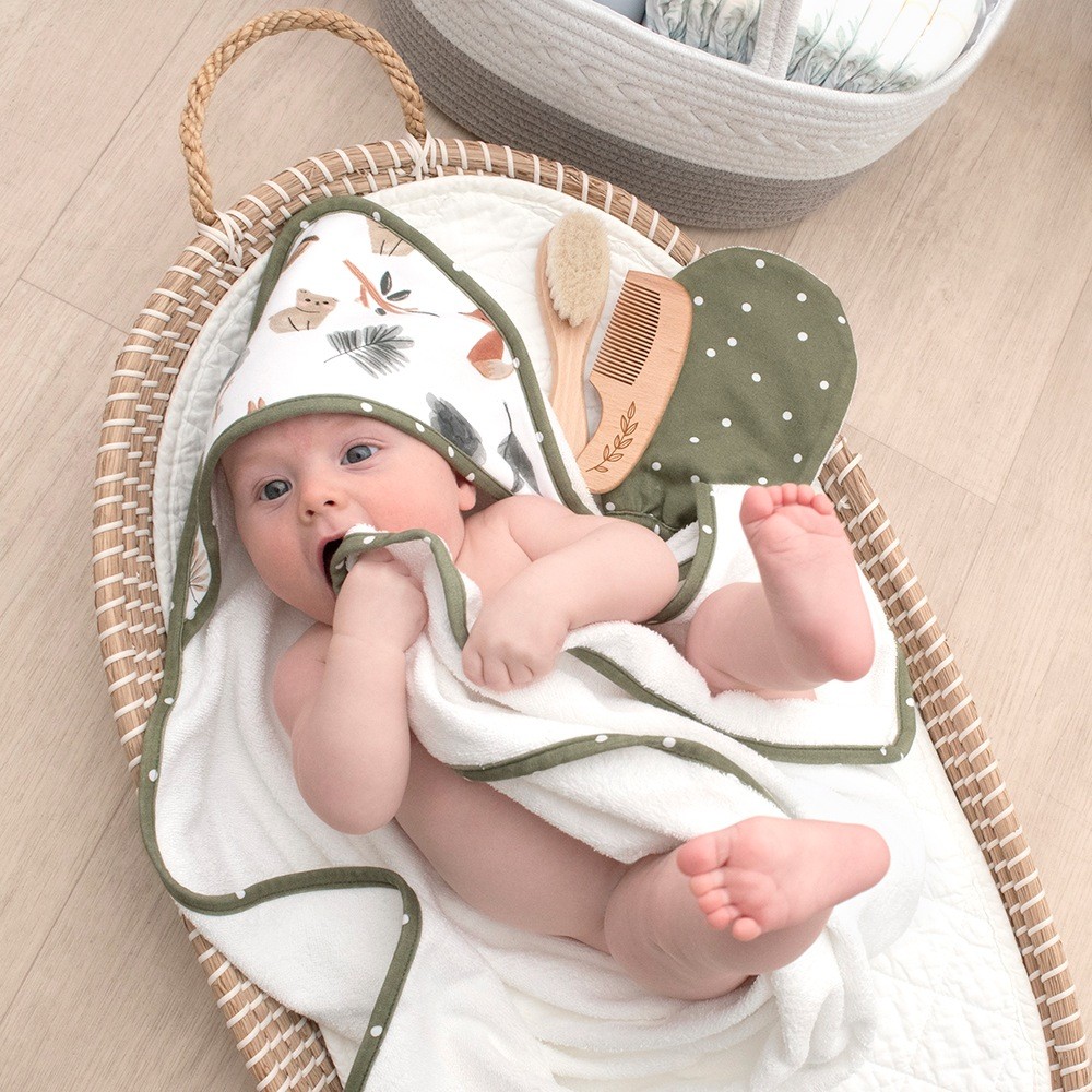 Living Textiles 4 Piece Baby Bath Gift Set Forest Retreat Baby Bunting AU