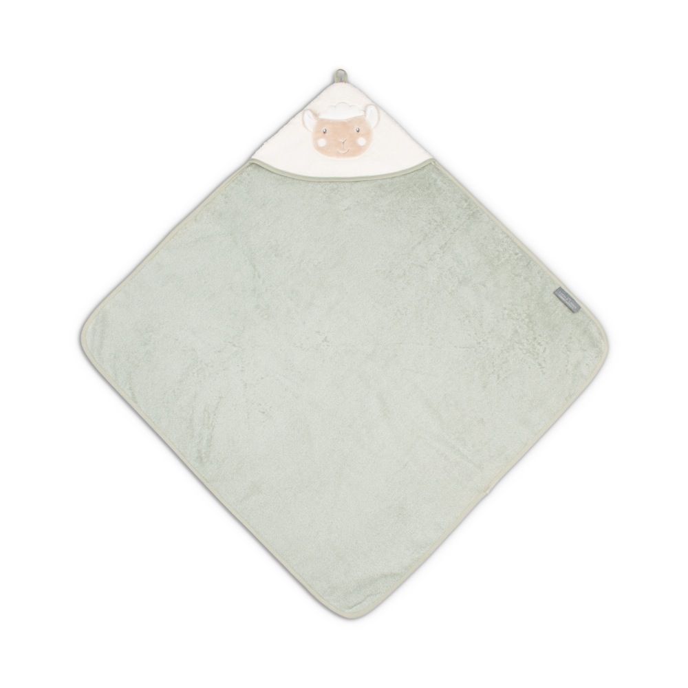 The Little Linen Co. Character Hooded Towel Farmyard Lamb Green ...