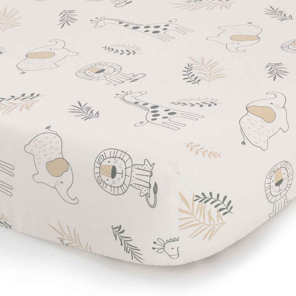 Peanut Shell Cot Fitted Sheet Madagascar | Cot | Baby Bunting AU