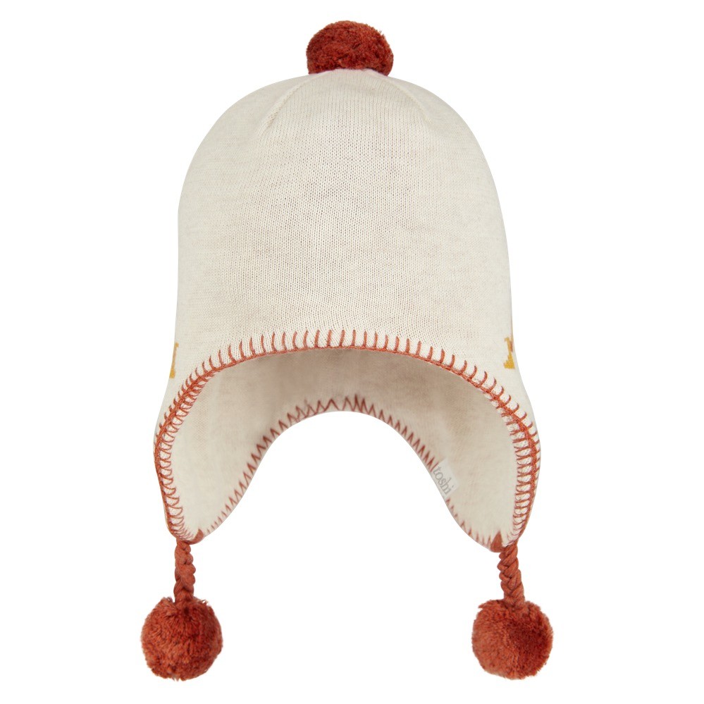 Toshi Beanie Earmuff Earthmover Cream Baby Earmuffs Baby Bunting AU