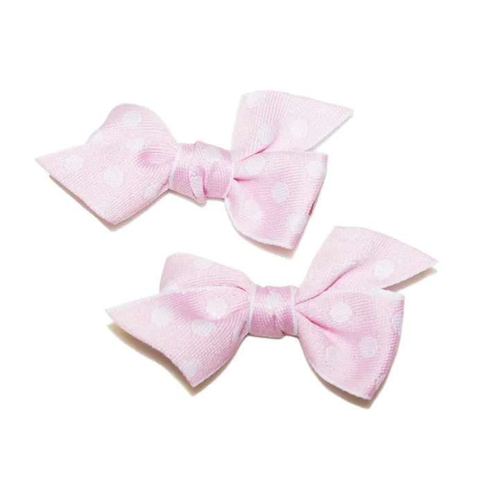 Bilbi Polka Dot Bow Clips Pink