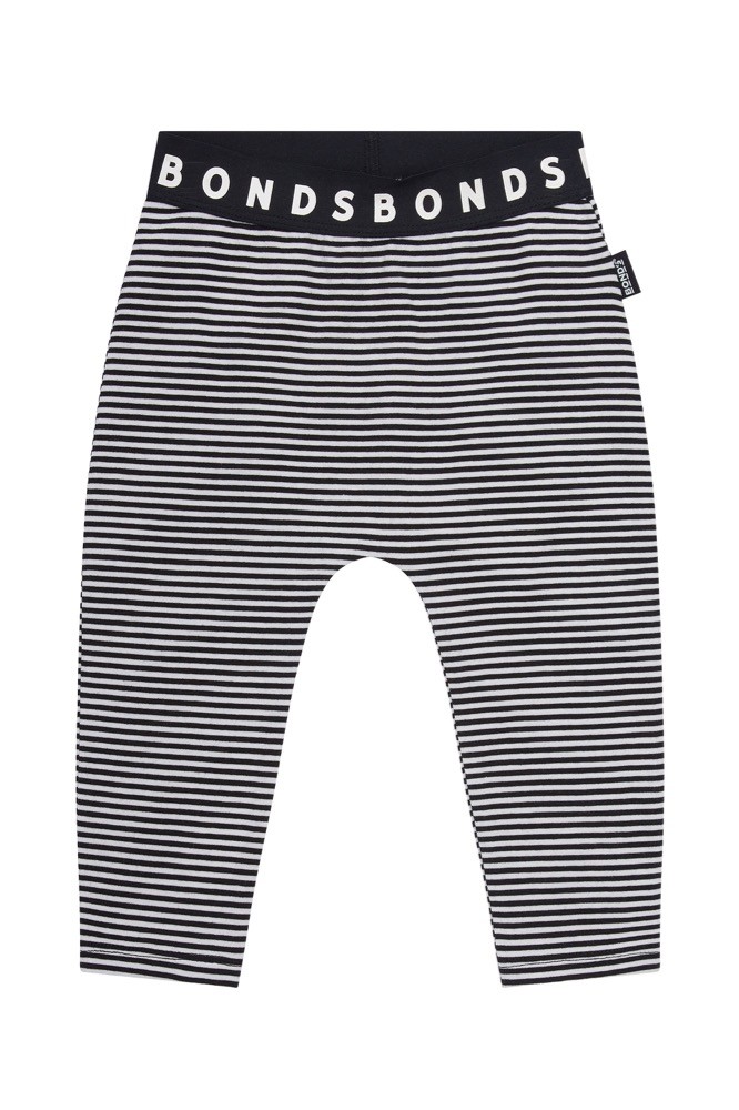 Bonds Legging Stretchies Black/Grey Stripe Size 0