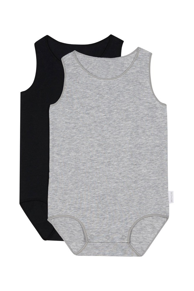 Bonds Singletsuit 2 Pack Black/Grey Size 0
