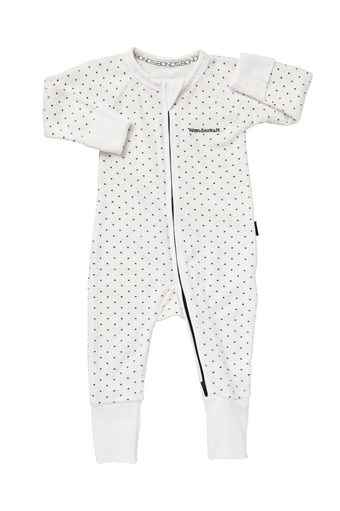 Bonds Wondersuit Poodle Grey Spot White Size 0