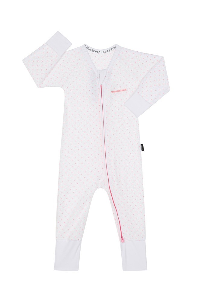 Bonds Wondersuit Poodle Pink Spot White Size 0