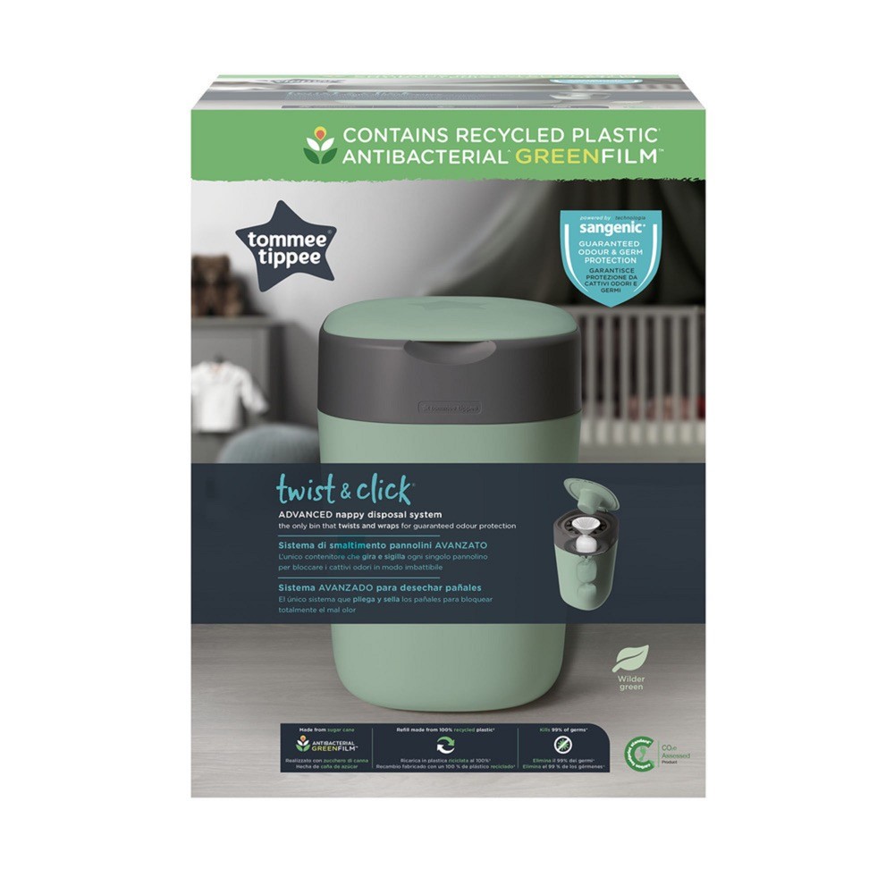 Tommee Tippee Twist & Click Nappy Disposal Unit Wilder Green Nappy