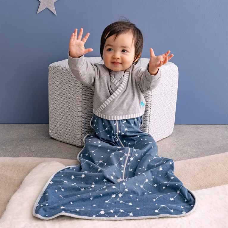 Love to Dream Snug Shrug 1.0 Tog Grey & White Stripe Size 3-6 Months