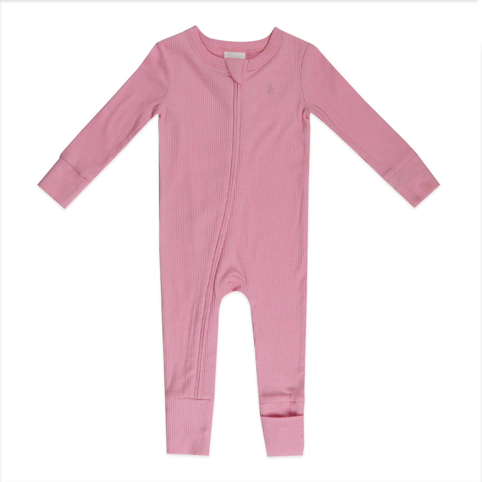 Bilbi Ribbed Organic Long Sleeve Onesie Mulberry Size 00