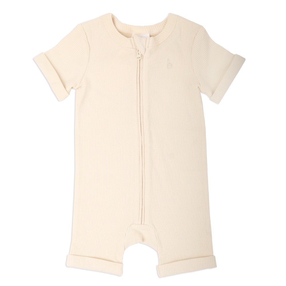 Bilbi Onesie Short Sleeve Ribbed Organics Beige Size 00000