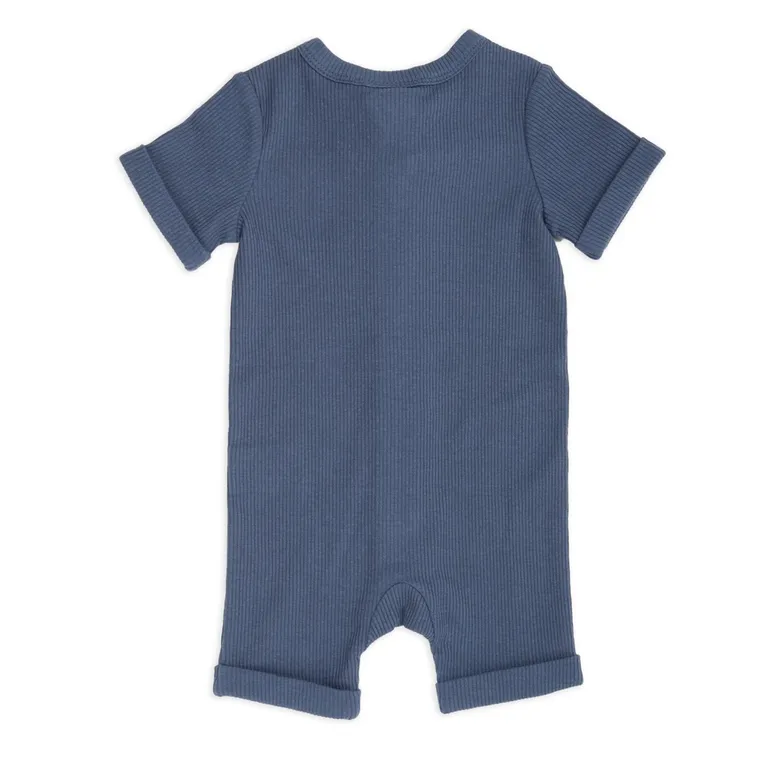 Bilbi Onesie Short Sleeve Ribbed Organics Indigo