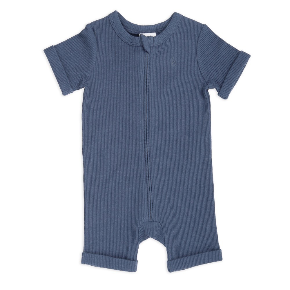 Bilbi Onesie Short Sleeve Ribbed Organics Indigo Size 000