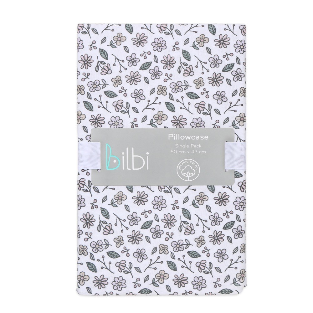 Bilbi Pillow Case Jersey Wildflower Pink Pillow Cases Baby Bunting AU