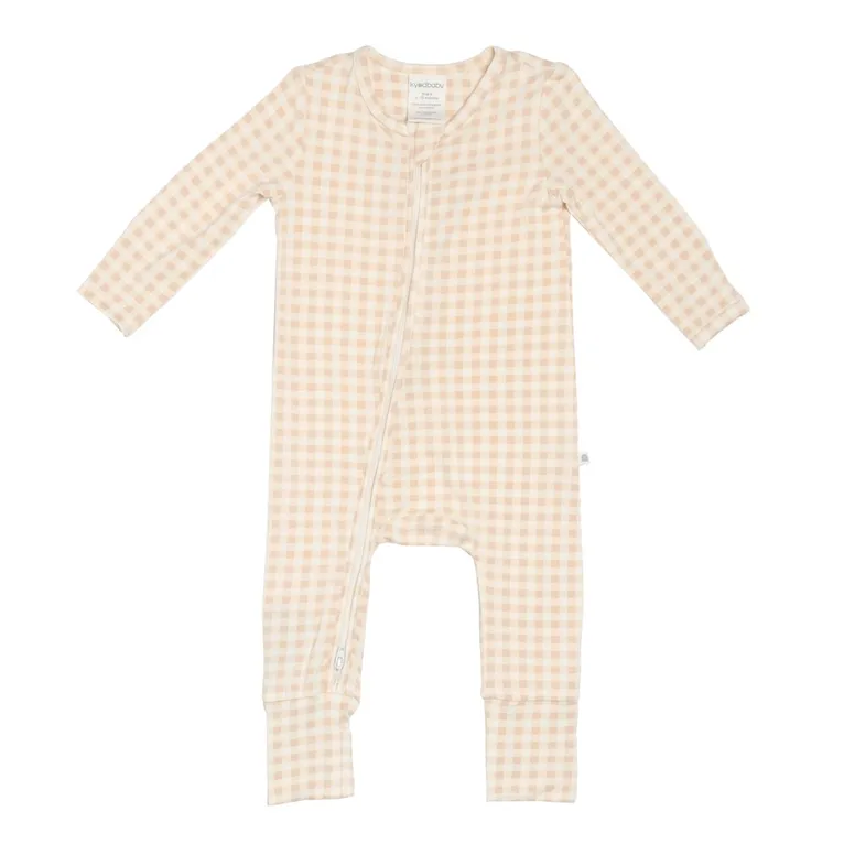 Kynd Baby Day Or Night Onesie Neutral Gingham