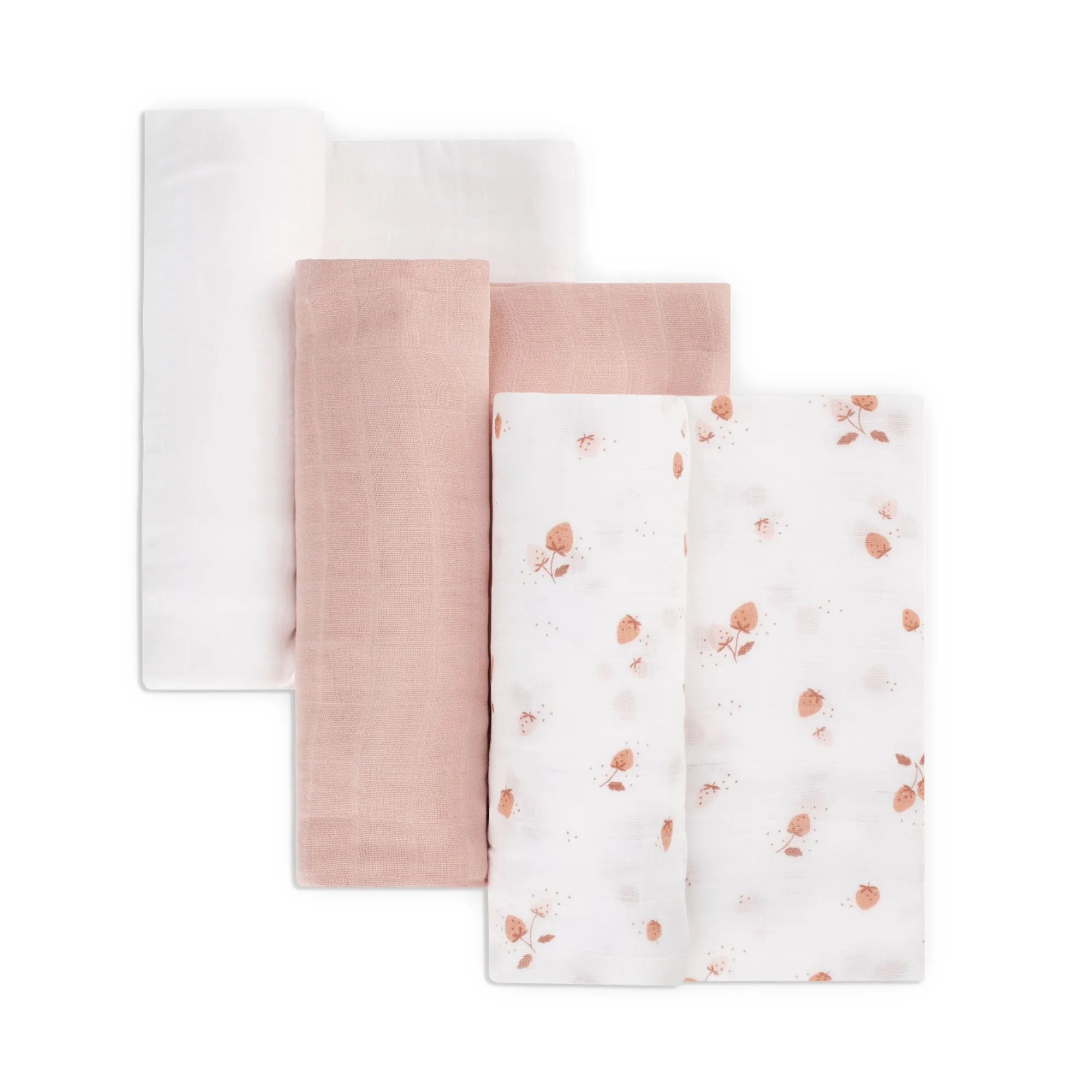 Little Bamboo Muslin Wraps 3 Pack Dusty Rose
