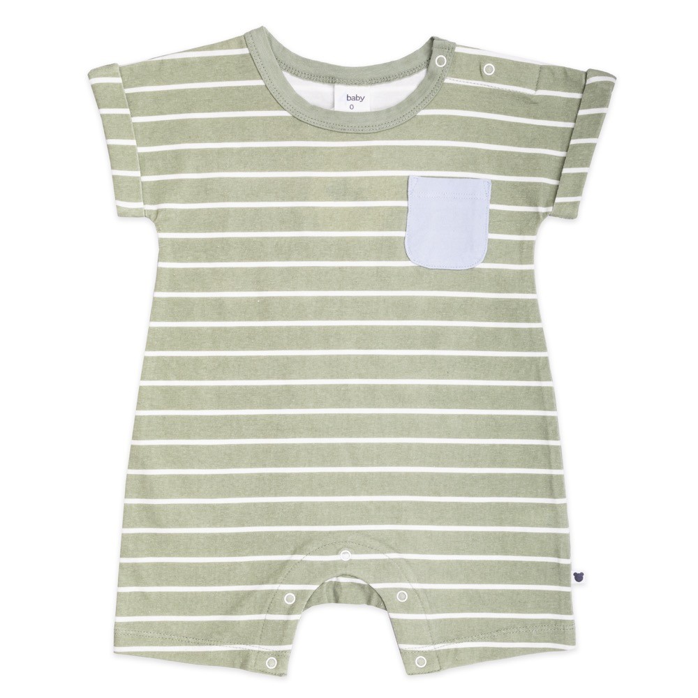 4baby Romper Short Sleeve Khaki Stripe Size 00