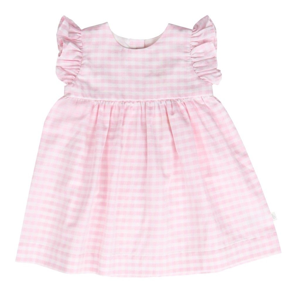 Bilbi Dress Sleeveless Frills Pink Check Size 0