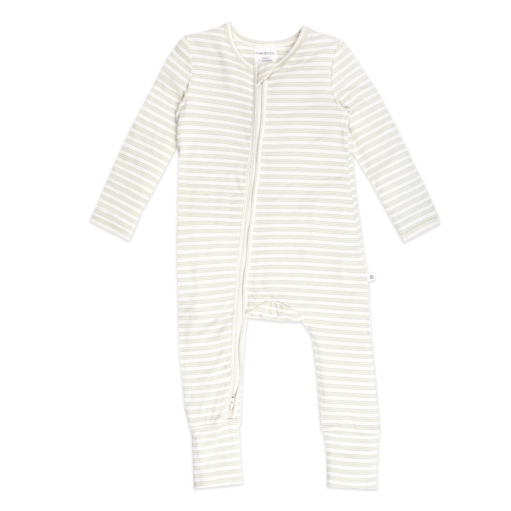 Kynd Baby Onesie Day Or Night Sage Stripe Size 00