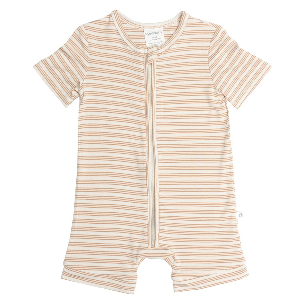 Kynd Baby Bodysuit Short Sleeve Day Or Night Neutral Stripe Size 0