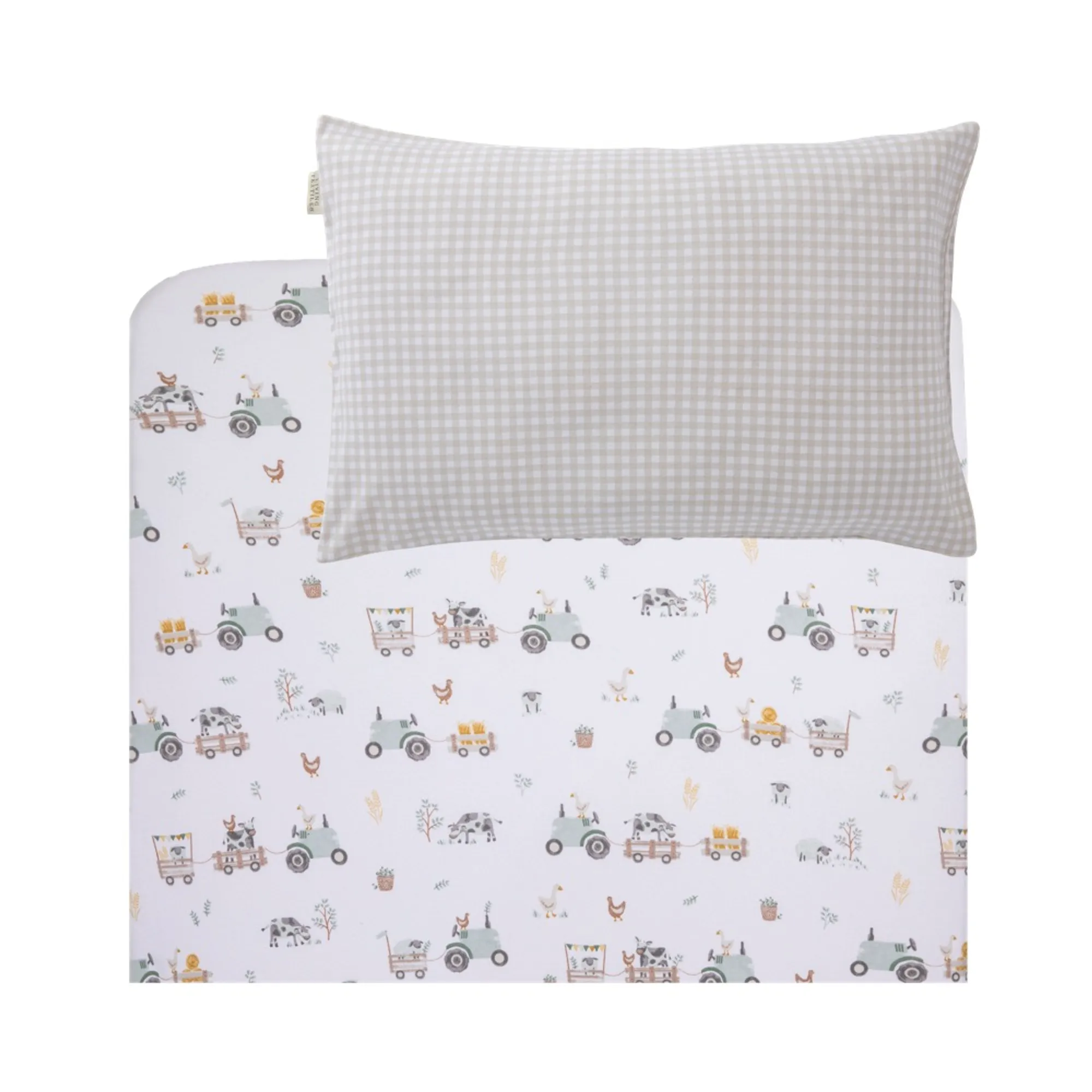 Living Textiles Portacot Fitted Sheet & Pillowcase Tractor Ride