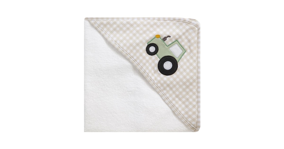 Diggers & Tractors Organic Hooded Baby Towel