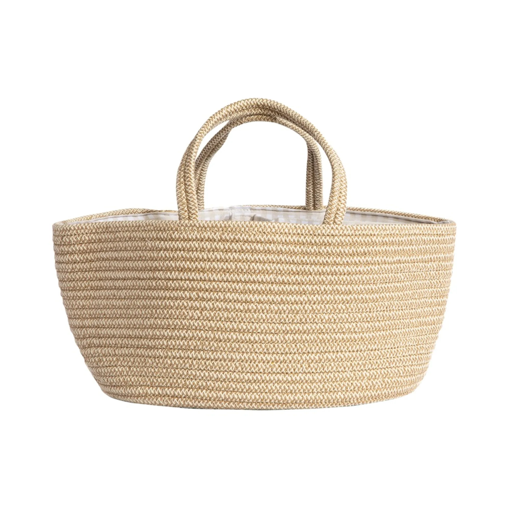 Living Textiles Nappy Caddy With Lining Natural