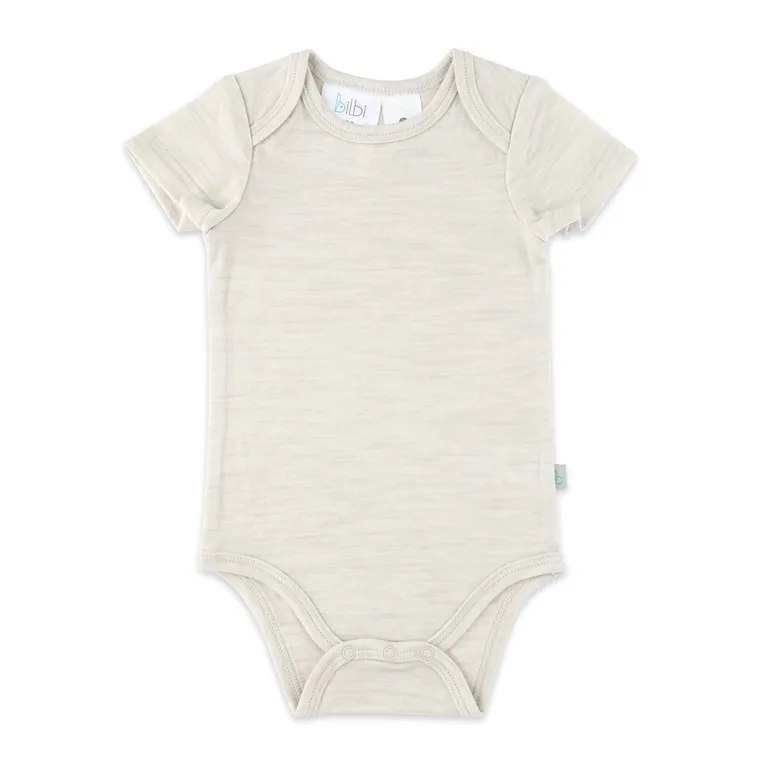 Bilbi Essentails Merino Short Sleeve Bodysuit Natural