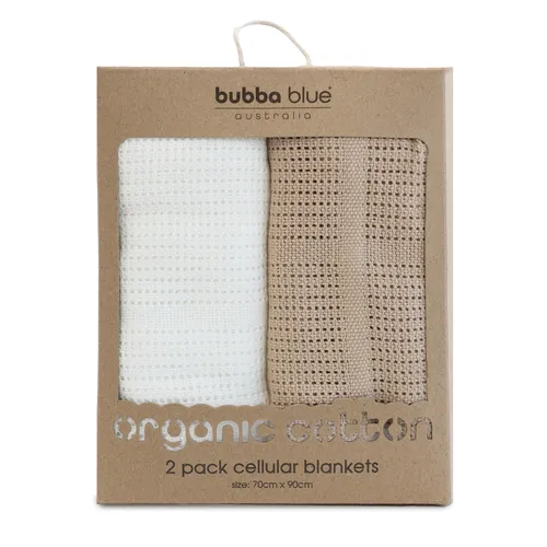 Bubba Blue 2 Pack Blanket Organic Chestnut | Baby Bunting NZ