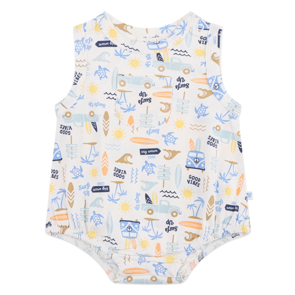 4baby Bodysuit Sleeveless Surfs Up White Size 000