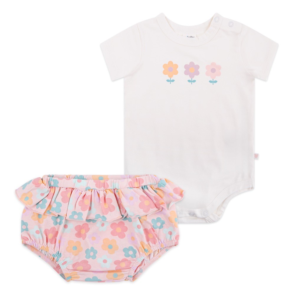 4baby 2 Piece Set Bodysuit And Shorts Flower Party Size 0