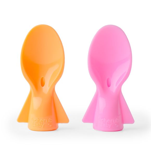 Cherub Baby Food Pouch Spoons 2 Pack Peach/Blush