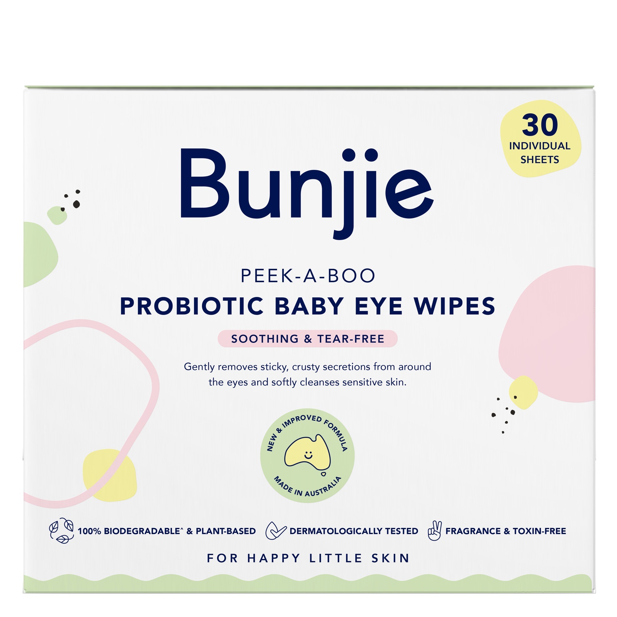 Bunjie Peek-A-Boo Probiotic Eye Wipes 30 Pack