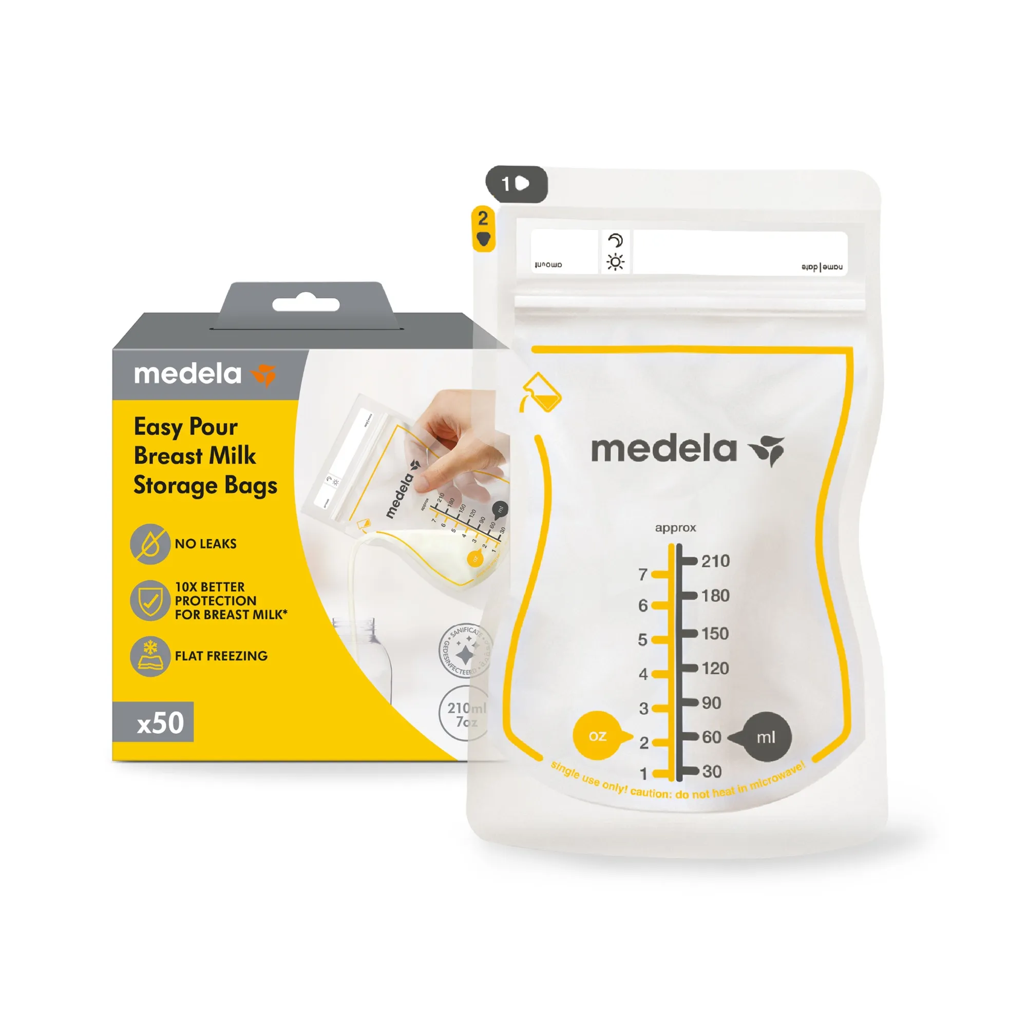 Medela Easy Pour Breast Milk Storage Bags 50 Pcs
