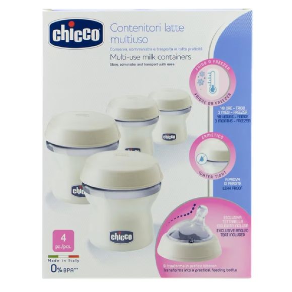 Chicco Naturalfeeling Milk Containers 4Pk