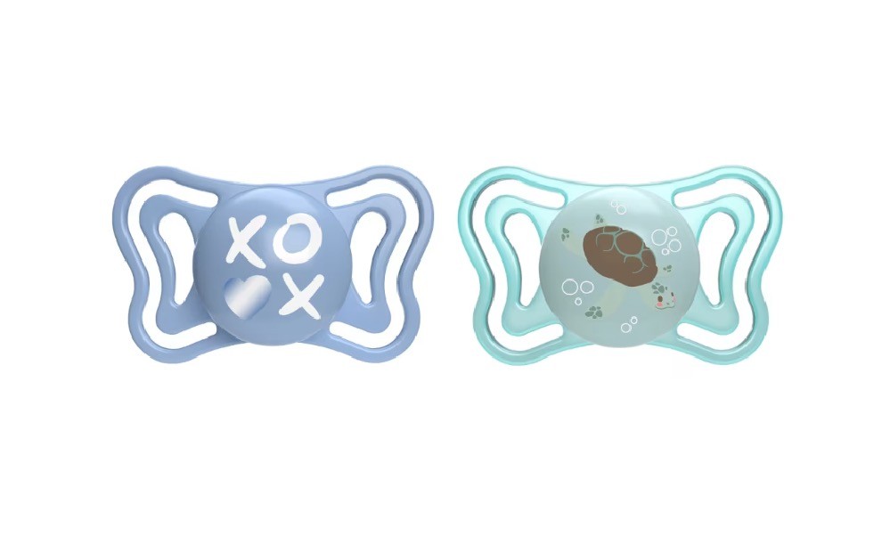 Chicco Physioforma Silicone Soother 2 Pack Blue Size 6-16 Months