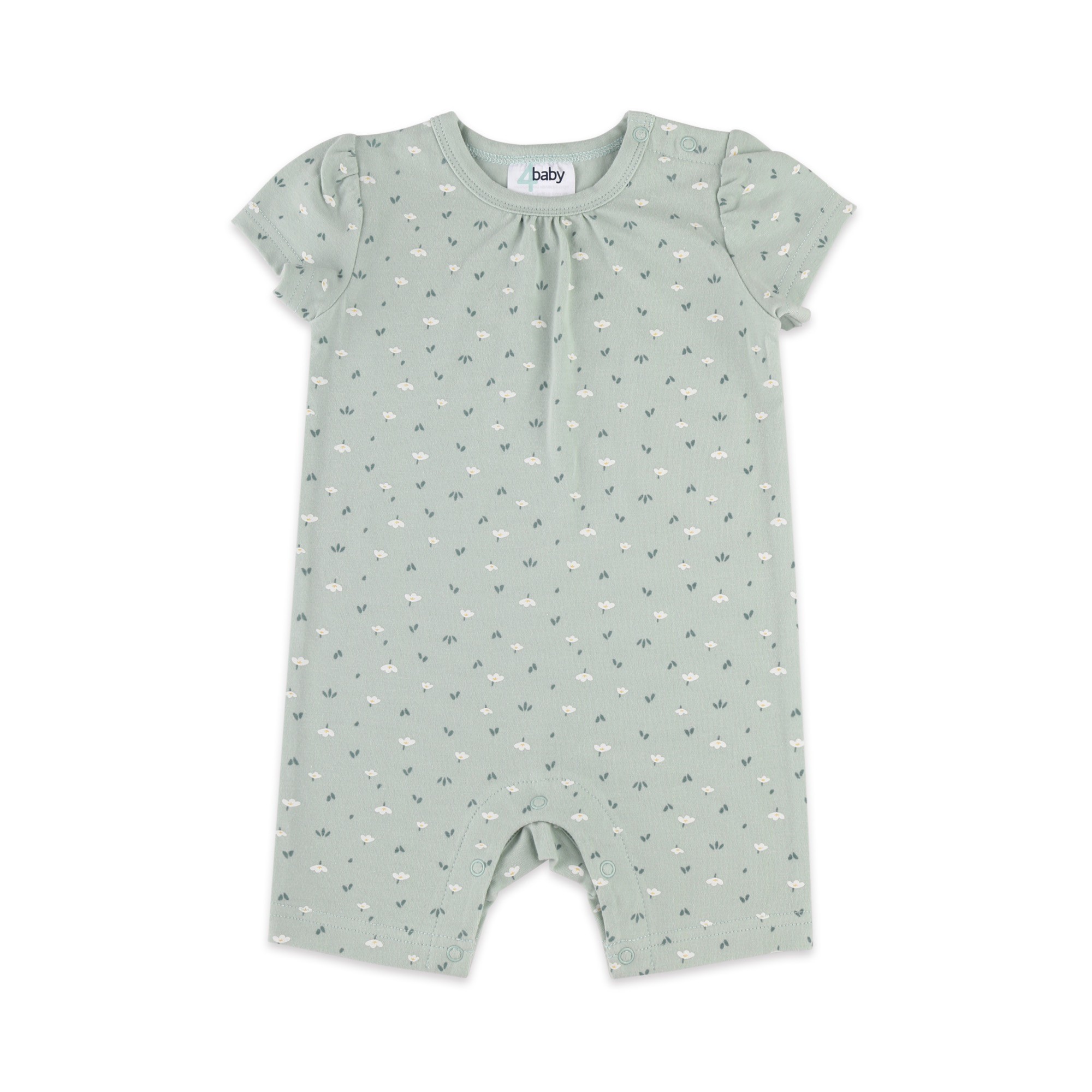4baby Romper Short Sleeve Floral Green Size 0