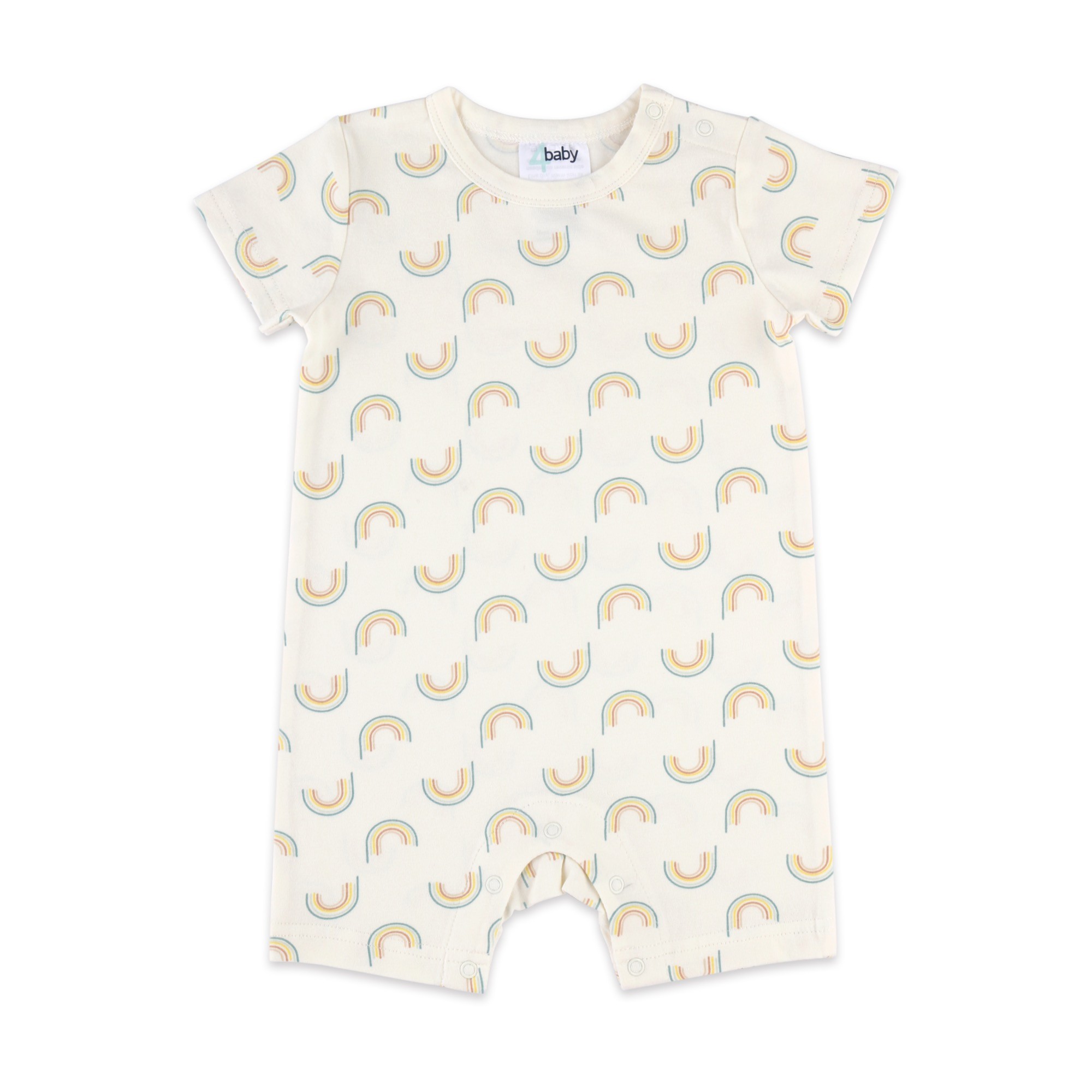 4baby Romper Short Sleeve Rainbows Beige Size 0
