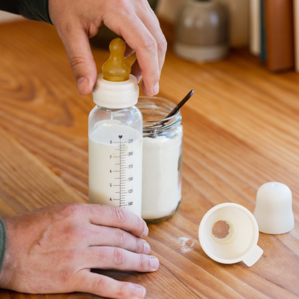 Bibs Glass Bottle 110ML Ivory Bottles Baby Bunting AU