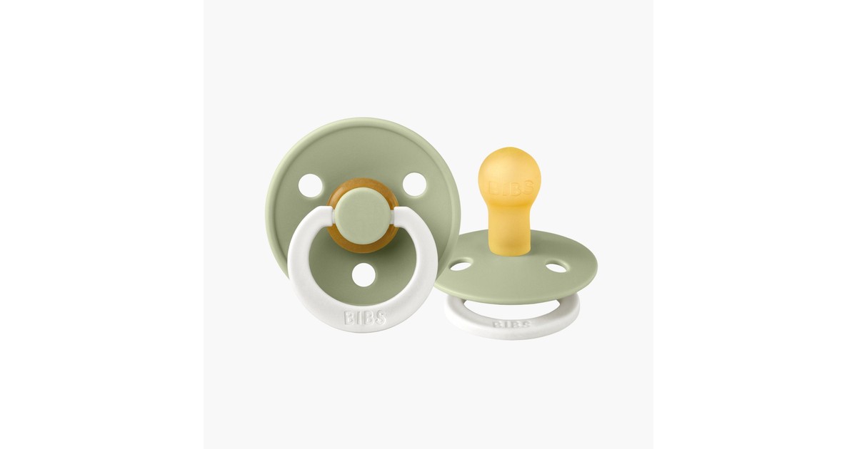 Circular Pacifiers BIBS Round Glow In The Dark Pacifier Sage Stage 2 | Baby Bunting AU