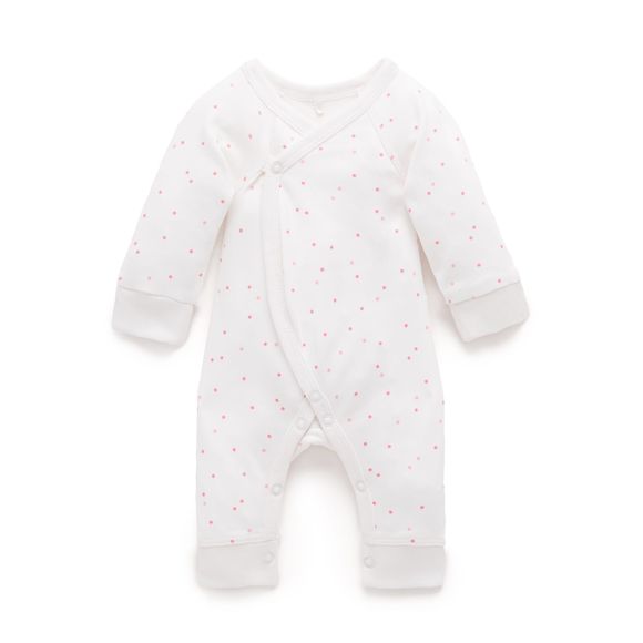 Purebaby Essential Growsuit Spot Pink