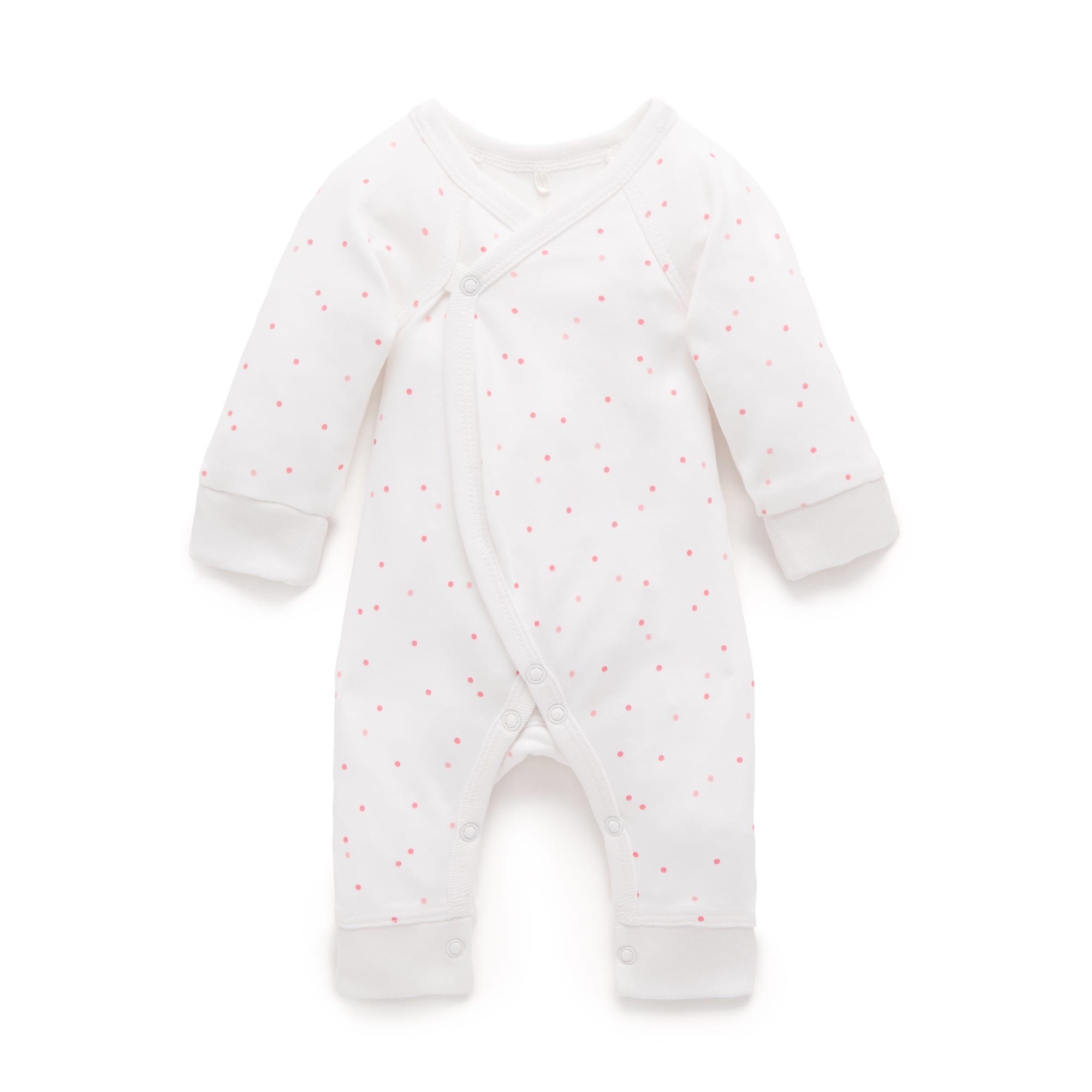 Purebaby Essential Growsuit 3kg Spot Pink Size 00000