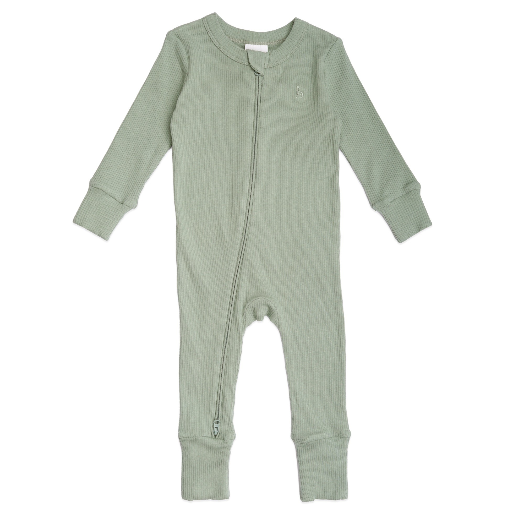 Bilbi Ribbed Organic Long Sleeve Onesie Olive Size 0