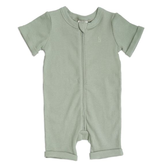 Bilbi Ribbed Organic Short Sleeve Bodysuit Olive