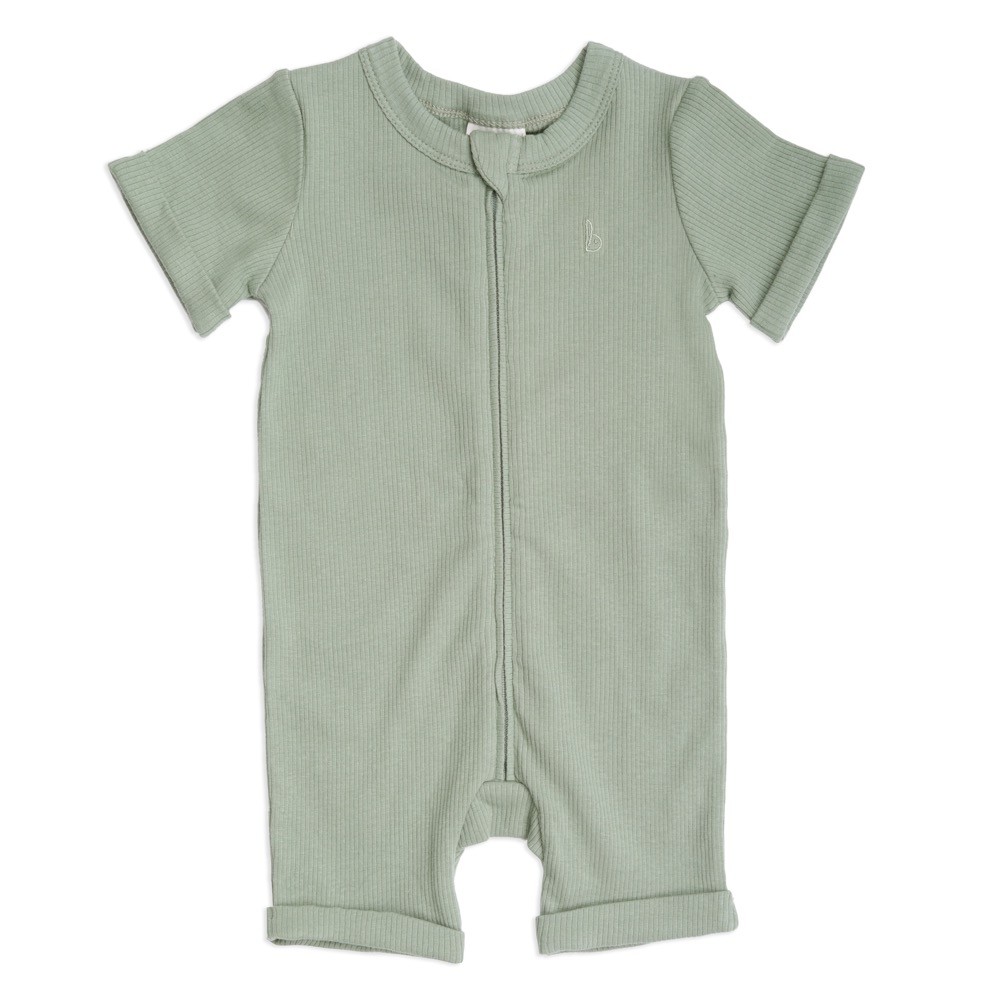 Bilbi Ribbed Organic Short Sleeve Bodysuit Olive Size 0