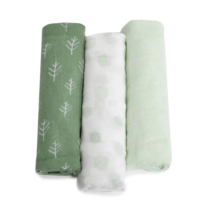 Bubba Blue 3 Pack Wrap Muslin Avocado / Forest