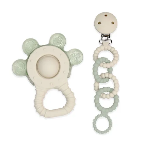Little Rawr Soother Chain And Teether Gift Set Paw Baby Bunting AU