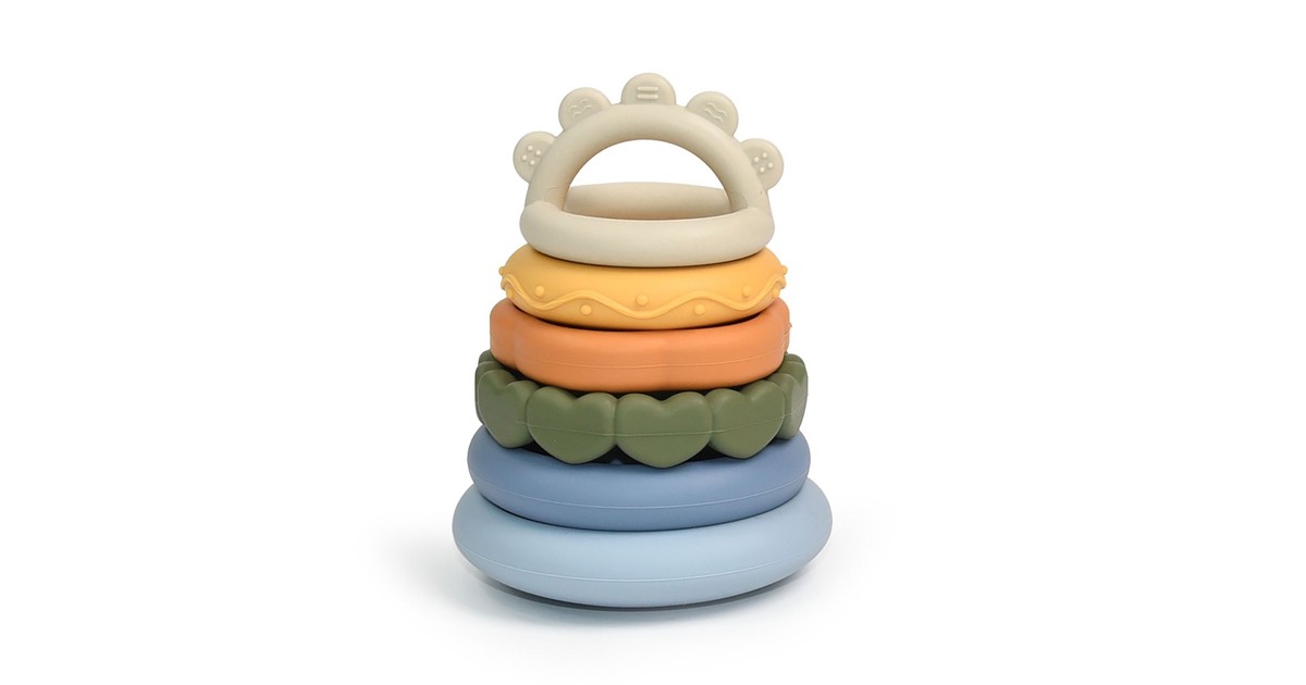 Little Rawr Wood + Silicone Disc Teether- Kitty(Purple)